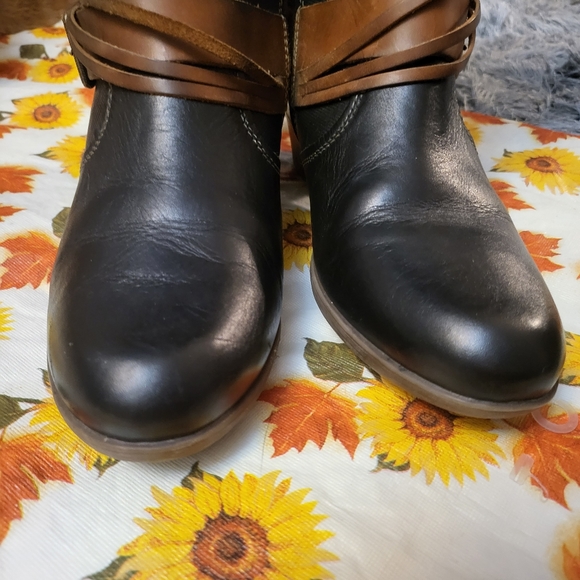 Pikolinos Black/Brown Leather Side Zip Calf Boot sz 41~Made in Spain & Like New! - Picture 4 of 11